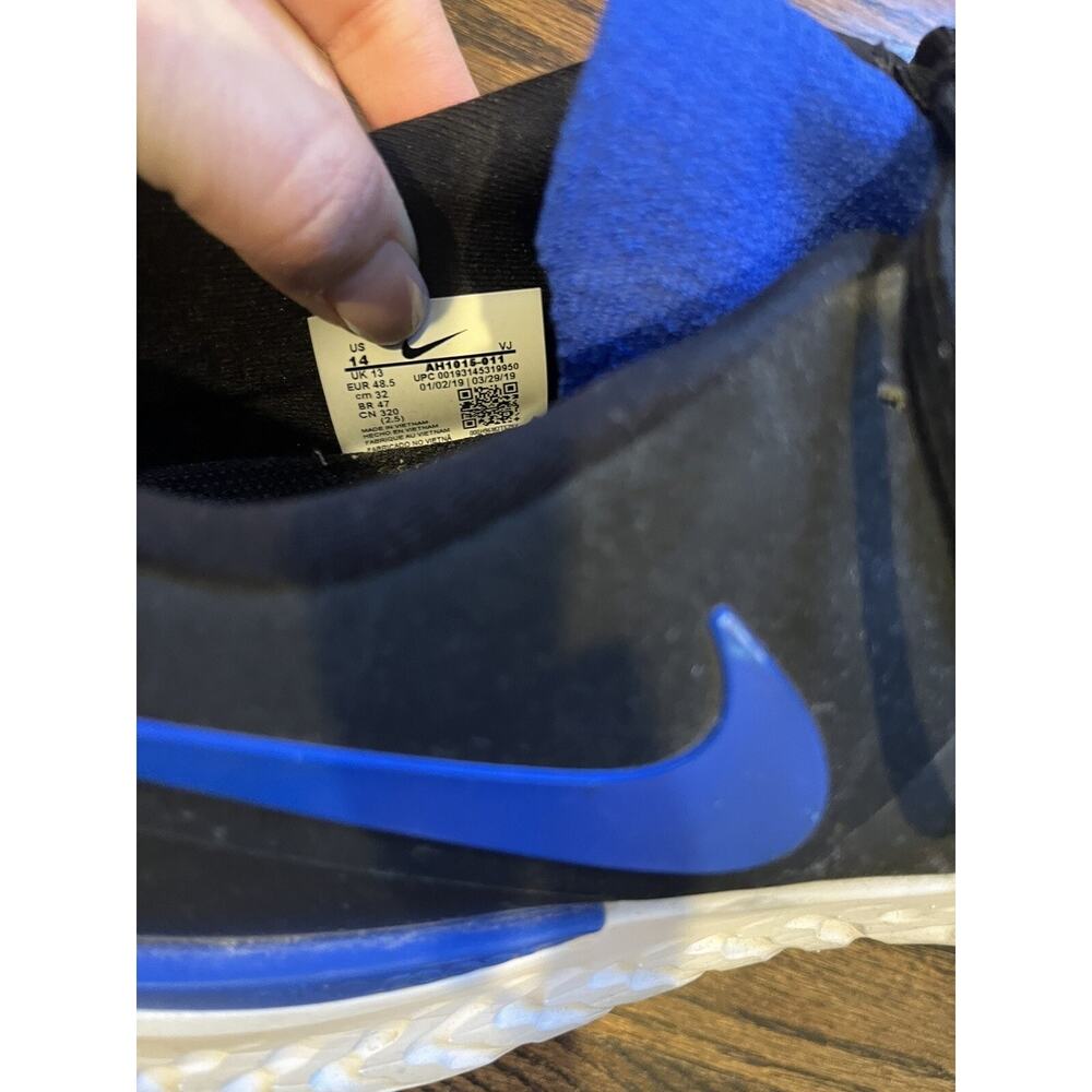 Nike men sneakers Sz. 14 Odyssey React 2 Flyknit Black Racer Blue - Picture 3 of 8